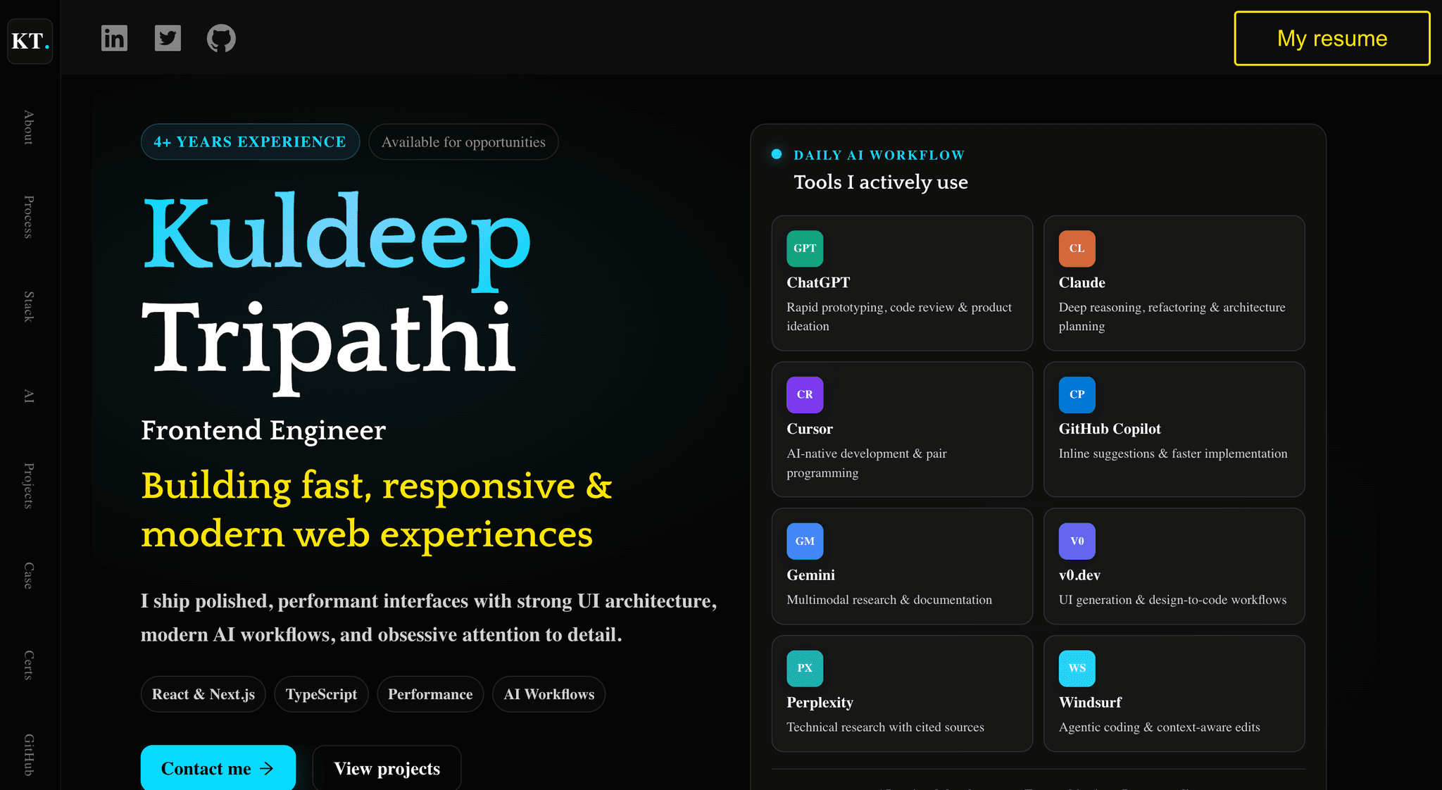 An image of the Developer Portfolio project.